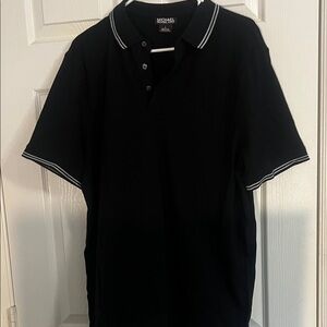 Michael Kors Men's Polo Shirt in Black with White Accents